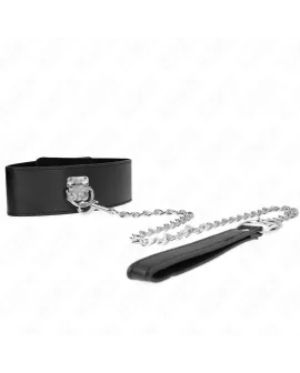 KINK Halskette mit Gürtel - Verstellbarer Schwarzer Riemen 33,5-41 cm
