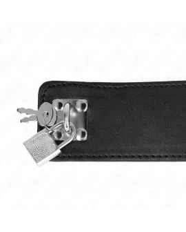 KINK Halskette mit Gürtel - Verstellbarer Schwarzer Riemen 33,5-41 cm