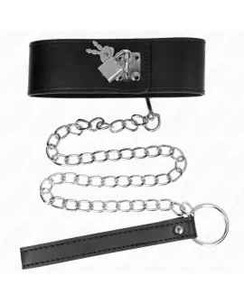 KINK Halskette mit Gürtel - Verstellbarer Schwarzer Riemen 33,5-41 cm
