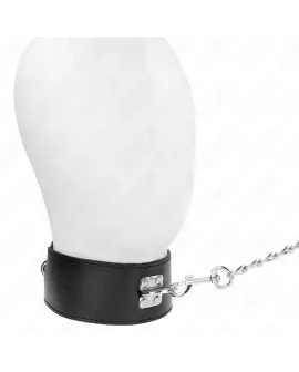 KINK Halskette mit Gürtel - Verstellbarer Schwarzer Riemen 33,5-41 cm