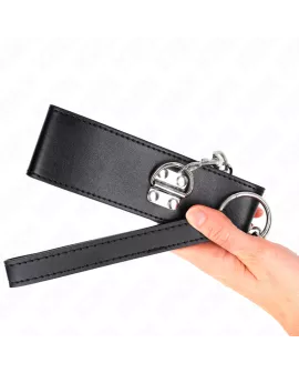 KINK Halskette mit Gürtel - Verstellbarer Schwarzer Riemen 33,5-41 cm