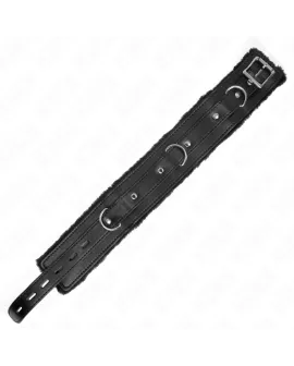 KINK - Halsband mit Leine 65 cm Schwarz 36-42 cm