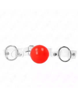 KINK - Roter Transparenter PVC-Ball Knebel 4 cm Verstellbar