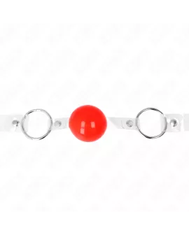 KINK - Roter Transparenter PVC-Ball Knebel 4 cm Verstellbar