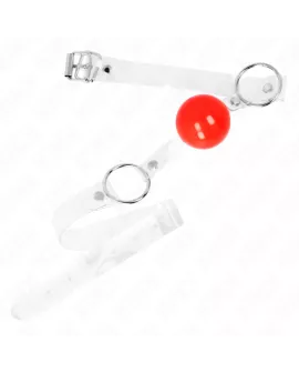 KINK - Roter Transparenter PVC-Ball Knebel 4 cm Verstellbar