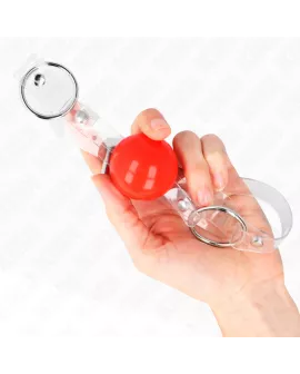 KINK - Roter Transparenter PVC-Ball Knebel 4 cm Verstellbar
