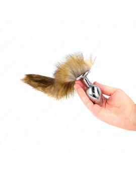 KINK Anal Plug Größe L - 10x4 cm mit 40 cm Kunststoffschwanz Braun