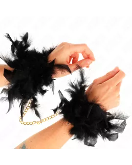 KINK - Federhandmanschetten mit Goldkette Modell 1