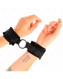 KINK Beginner Pelz-Handschellen - Schwarz 15-25 cm