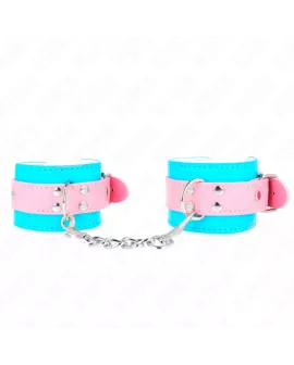 KINK - Süße Handgelenkfesseln Blau/Rosa Verstellbar 16-28 cm