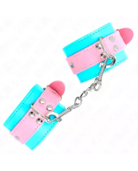 KINK - Süße Handgelenkfesseln Blau/Rosa Verstellbar 16-28 cm