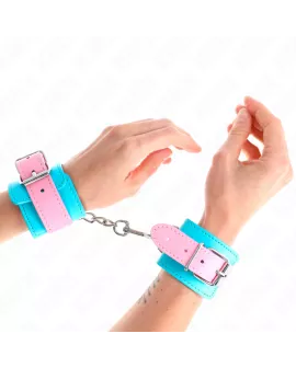 KINK - Süße Handgelenkfesseln Blau/Rosa Verstellbar 16-28 cm