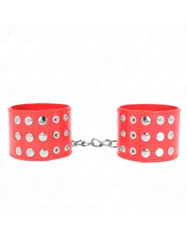 KINK - Verstellbare Handgelenkfesseln Rot Druckverschluss 19-24 cm
