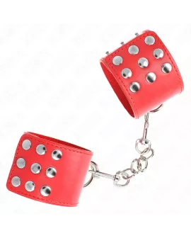 KINK - Verstellbare Handgelenkfesseln Rot Druckverschluss 19-24 cm