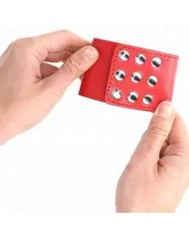 KINK - Verstellbare Handgelenkfesseln Rot Druckverschluss 19-24 cm