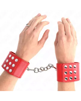KINK - Verstellbare Handgelenkfesseln Rot Druckverschluss 19-24 cm