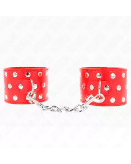 KINK Handgelenkfesseln mit Nieten Rot - Verstellbar 19-24 cm