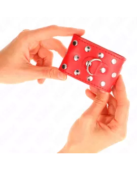 KINK Handgelenkfesseln mit Nieten Rot - Verstellbar 19-24 cm