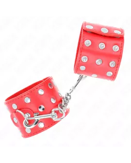 KINK Handgelenkfesseln mit Nieten Rot - Verstellbar 19-24 cm