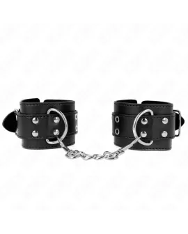 KINK - Handgelenkfesseln mit Doppel-Schnalle Schwarz 19-26 cm