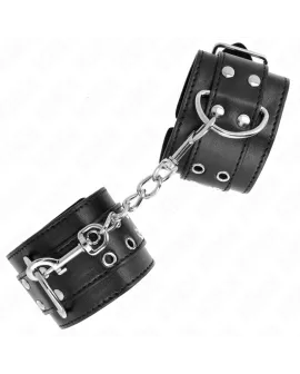 KINK - Handgelenkfesseln mit Doppel-Schnalle Schwarz 19-26 cm