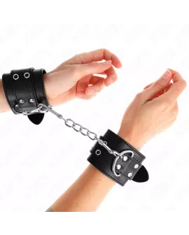 KINK - Handgelenkfesseln mit Doppel-Schnalle Schwarz 19-26 cm