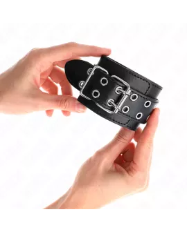 KINK - Handgelenkfesseln mit Doppel-Schnalle Schwarz 19-26 cm