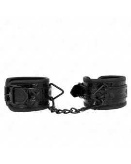 KINK Handgelenkfesseln Rautenmuster - Schwarz verstellbar 17-26 cm