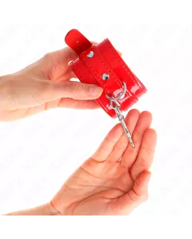 KINK - Glänzende Handmanschetten rot verstellbar 23-33 cm