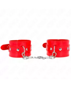 KINK - Glänzende Handmanschetten rot verstellbar 23-33 cm