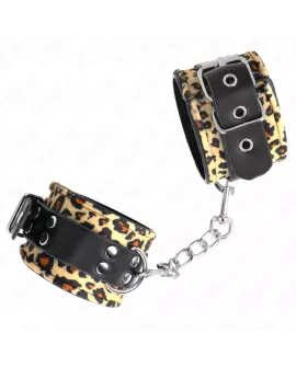 KINK Leopard Handgelenkfesseln Echtleder - Verstellbar 18-29 cm