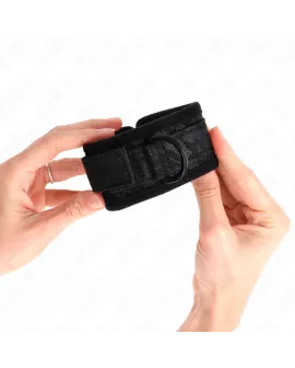 KINK Dark Lace Cuffs - Neoprene Handmanschetten Schwarz Verstellbar