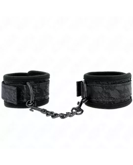 KINK Dark Lace Cuffs - Neoprene Handmanschetten Schwarz Verstellbar