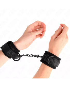 KINK Dark Lace Cuffs - Neoprene Handmanschetten Schwarz Verstellbar