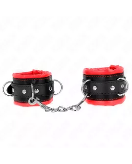 KINK Schwere Handgelenksfesseln - Rotes Pelzfutter 20-30 cm