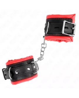 KINK Schwere Handgelenksfesseln - Rotes Pelzfutter 20-30 cm
