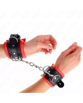 KINK Schwere Handgelenksfesseln - Rotes Pelzfutter 20-30 cm