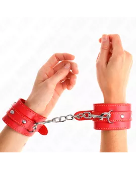 KINK - Dünne Handgelenksfesseln Rot Verstellbar 21-33 cm