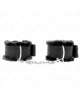 KINK - Pelzgefütterte Handgelenkfesseln Schwarz Verstellbar
