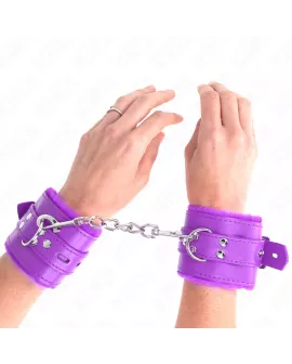 KINK Pelzgefütterte Lila Handgelenkfesseln - 17-29 cm