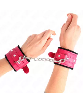 KINK - Pelzgefütterte Handgelenkfesseln Schwarz Verstellbar