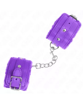 KINK Premium Pelzgefütterte Handgelenkfesseln Lila - Verstellbar 17-29 cm