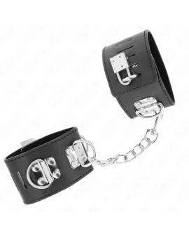 KINK Handgelenkfesseln mit Vorhängeschloss - Schwarz 16-23 cm