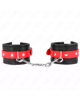KINK Handgelenkfesseln Schwarz - Rot Verstellbar 17-28 cm