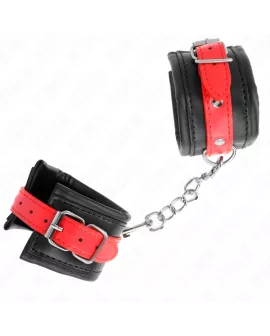 KINK Handgelenkfesseln Schwarz - Rot Verstellbar 17-28 cm