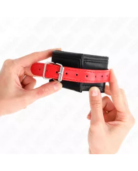 KINK Handgelenkfesseln Schwarz - Rot Verstellbar 17-28 cm