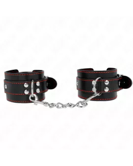 KINK - Verstellbare Handgelenkfesseln Schwarz Rot 20-28 cm