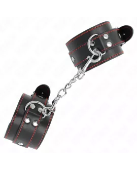 KINK - Verstellbare Handgelenkfesseln Schwarz Rot 20-28 cm
