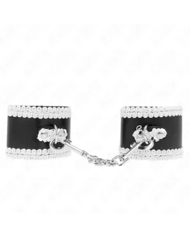 KINK - Schwarze Spitzen-Handgelenkfesseln Verstellbar 20-23 cm