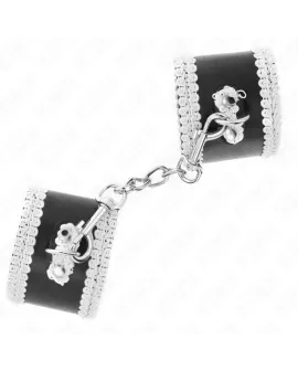 KINK - Schwarze Spitzen-Handgelenkfesseln Verstellbar 20-23 cm
